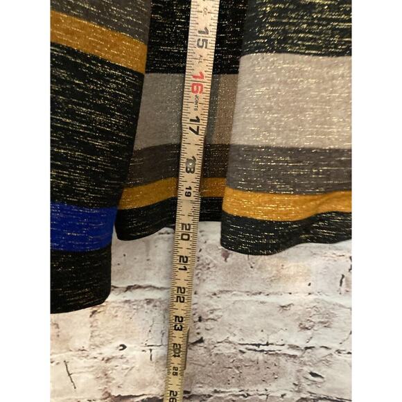 DN Design Top Womens 18 Layering Coverlet Cropped Striped Glitter Evening Open - Picture 10 of 14